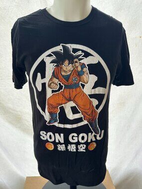 Dragon Ball Z Son Goku Vegeta Gohan Trunks Men's Black Shirt Medium Toei Animati